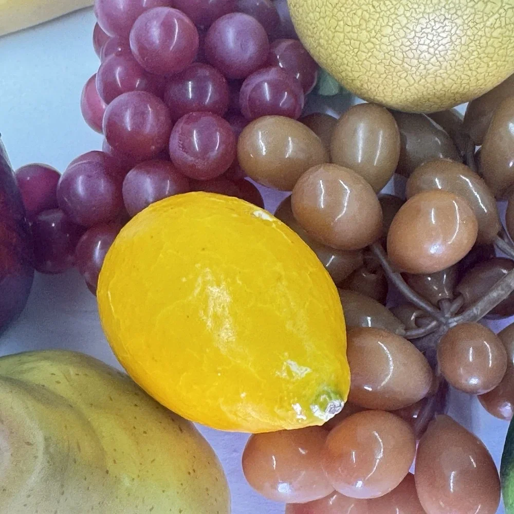 VINTAGE  Lot of 8 Plastic Fruit Apples Pears Bananas Lemon Lime Grapes